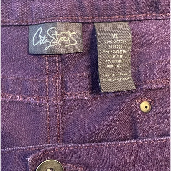 City Streets Straight Leg Jeans (Size:19, Color:Eggplant) - Picture 3 of 3